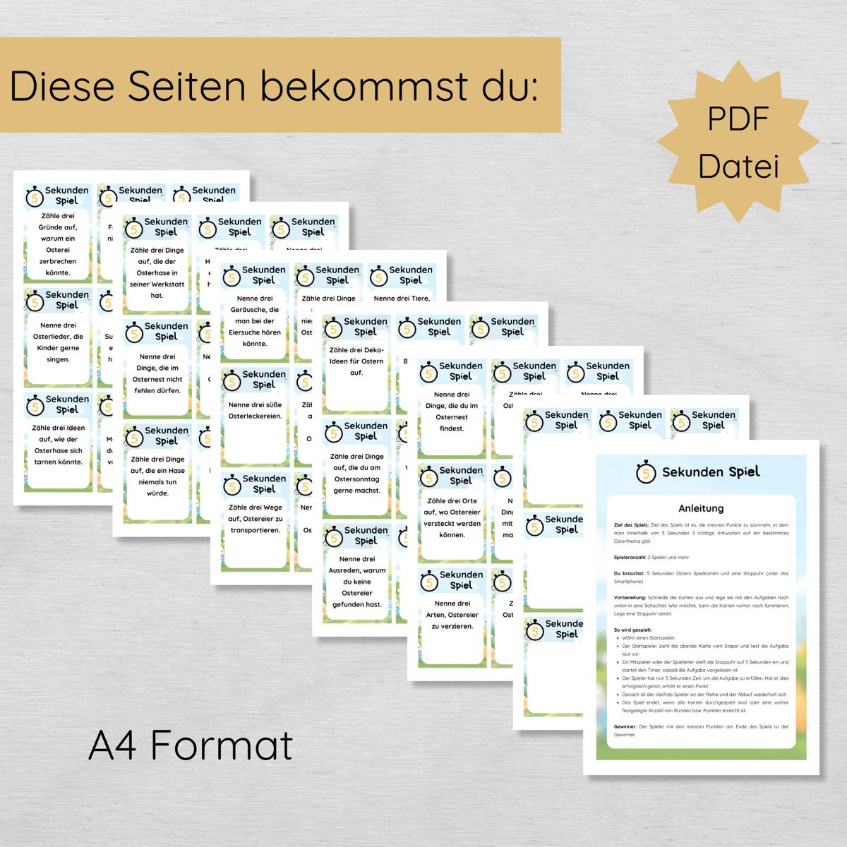 5 Sekunden Ostern Spiel für Kinder