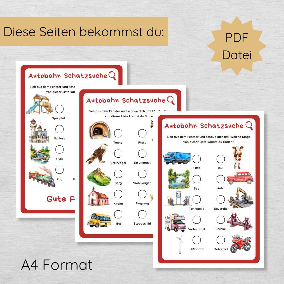 Autobahn Schatzsuche für Kinder