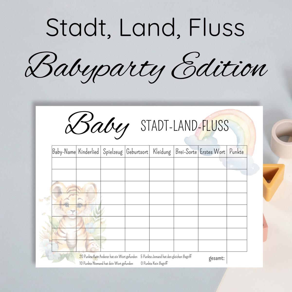 Baby Stadt Land Fluss Spielvorlage, Tiger