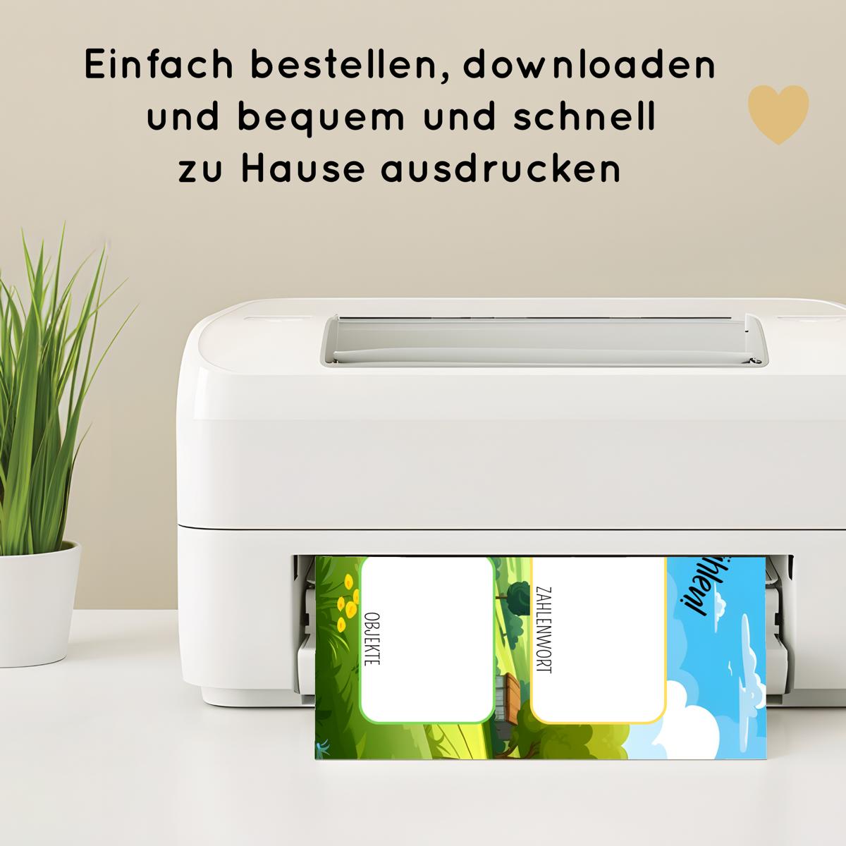 Bauernhof Zählübung Zahlen 1 bis 10 für Kinder, quer