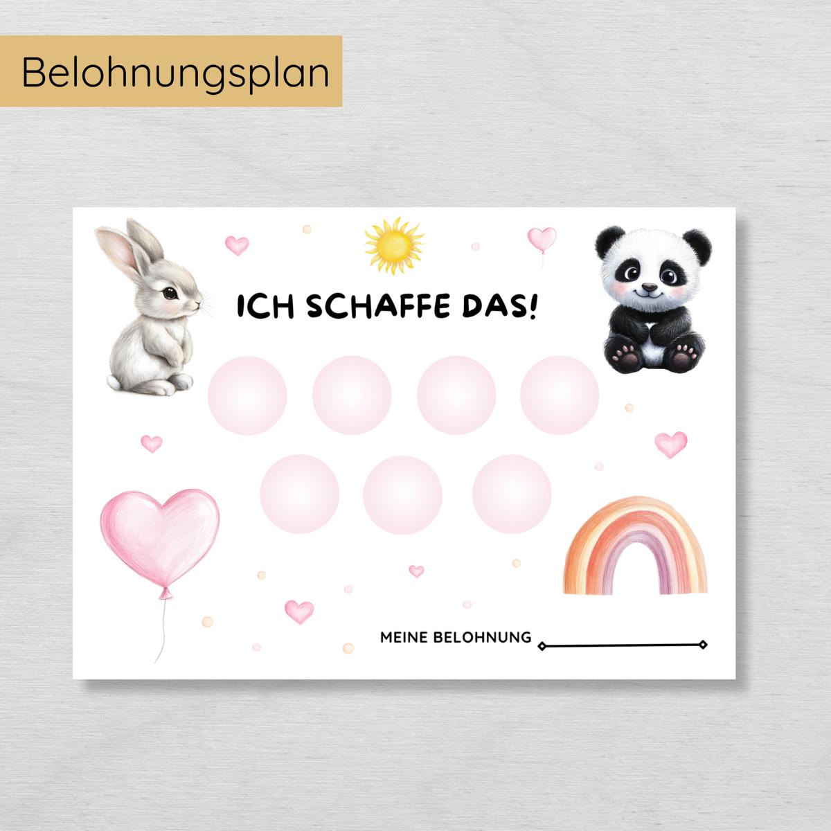 Mädchen Aufgabenplan und Belohnungsplan für Kinder