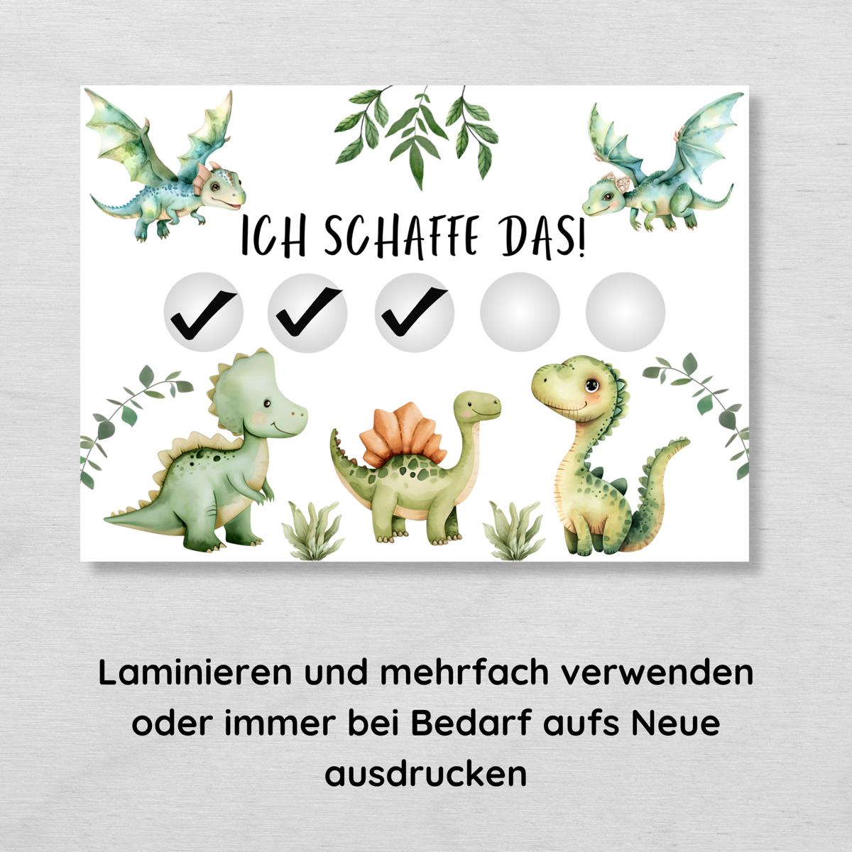 Dino Belohnungstafel für Jungs, ideal für jüngere Kinder