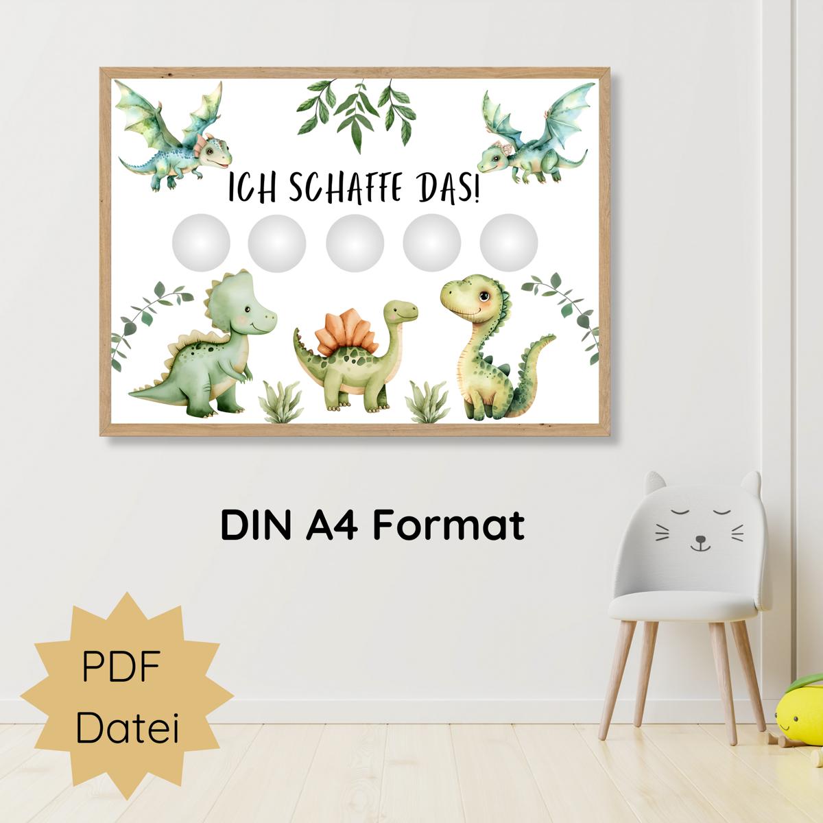 Dino Belohnungstafel für Jungs, ideal für jüngere Kinder