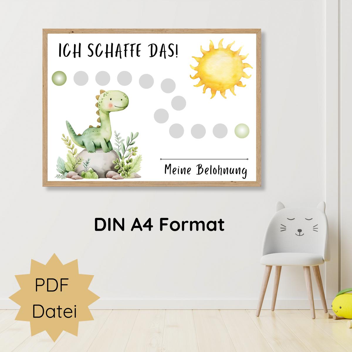 Dinosaurier Belohnungsplan für Jungen zum Ausdrucken