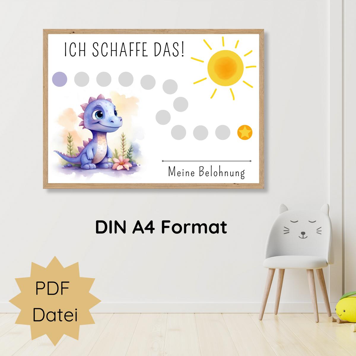 Dino Belohnungsplan für Mädchen
