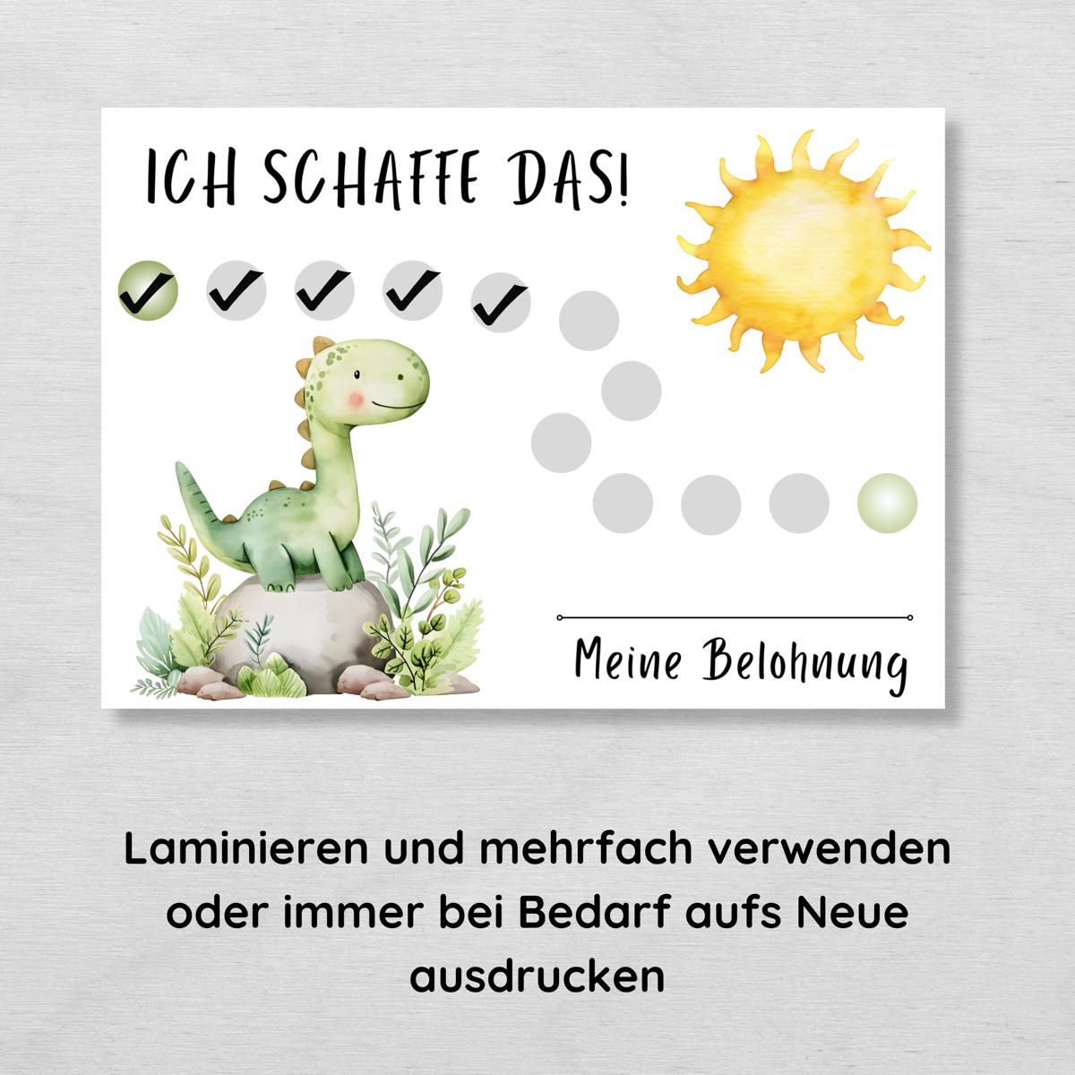 Dinosaurier Belohnungsplan für Jungen zum Ausdrucken