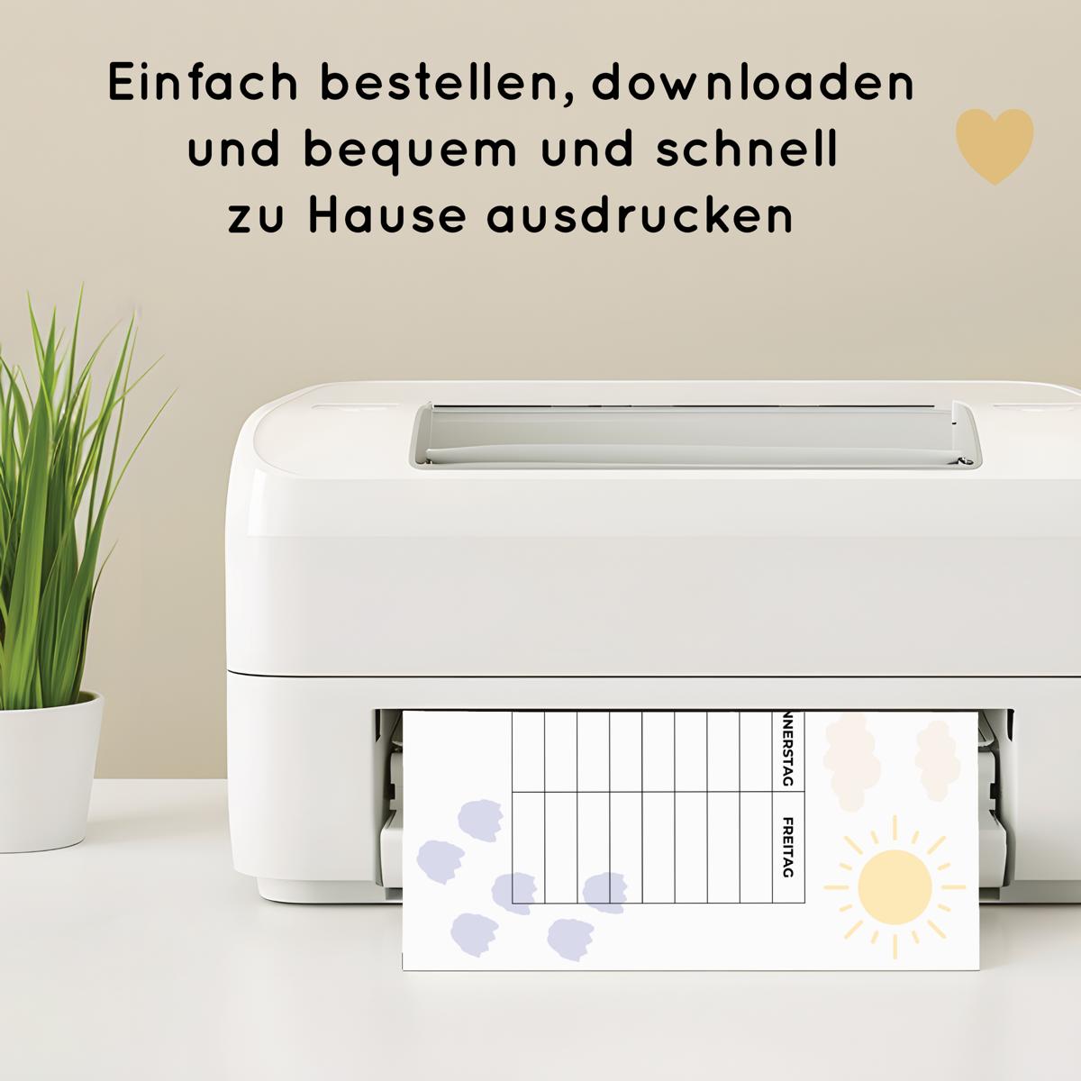 Dino Stundenplan für Kinder, lila