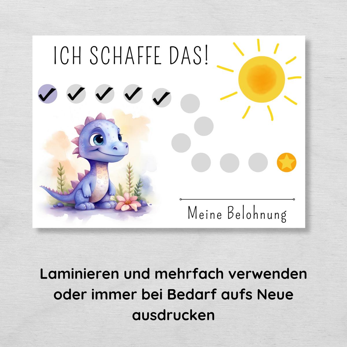 Dino Belohnungsplan für Mädchen