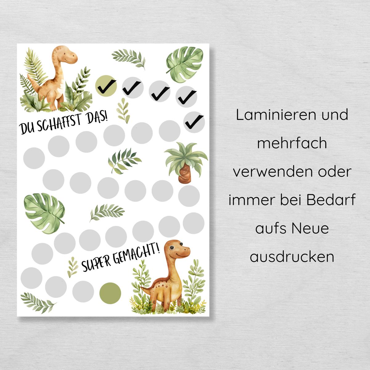 Dino Belohnungsplan für Kinder