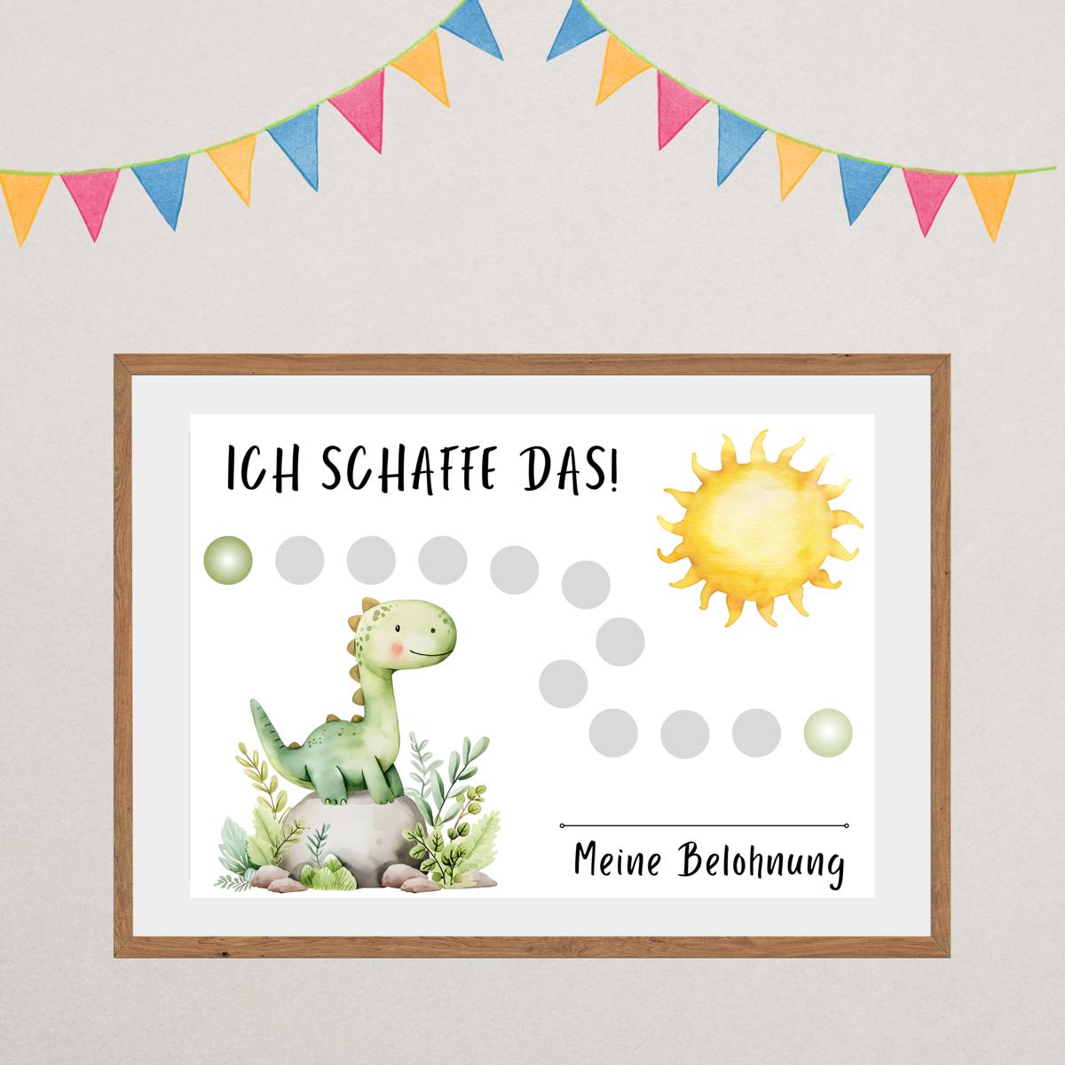 Dinosaurier Belohnungsplan für Jungen zum Ausdrucken