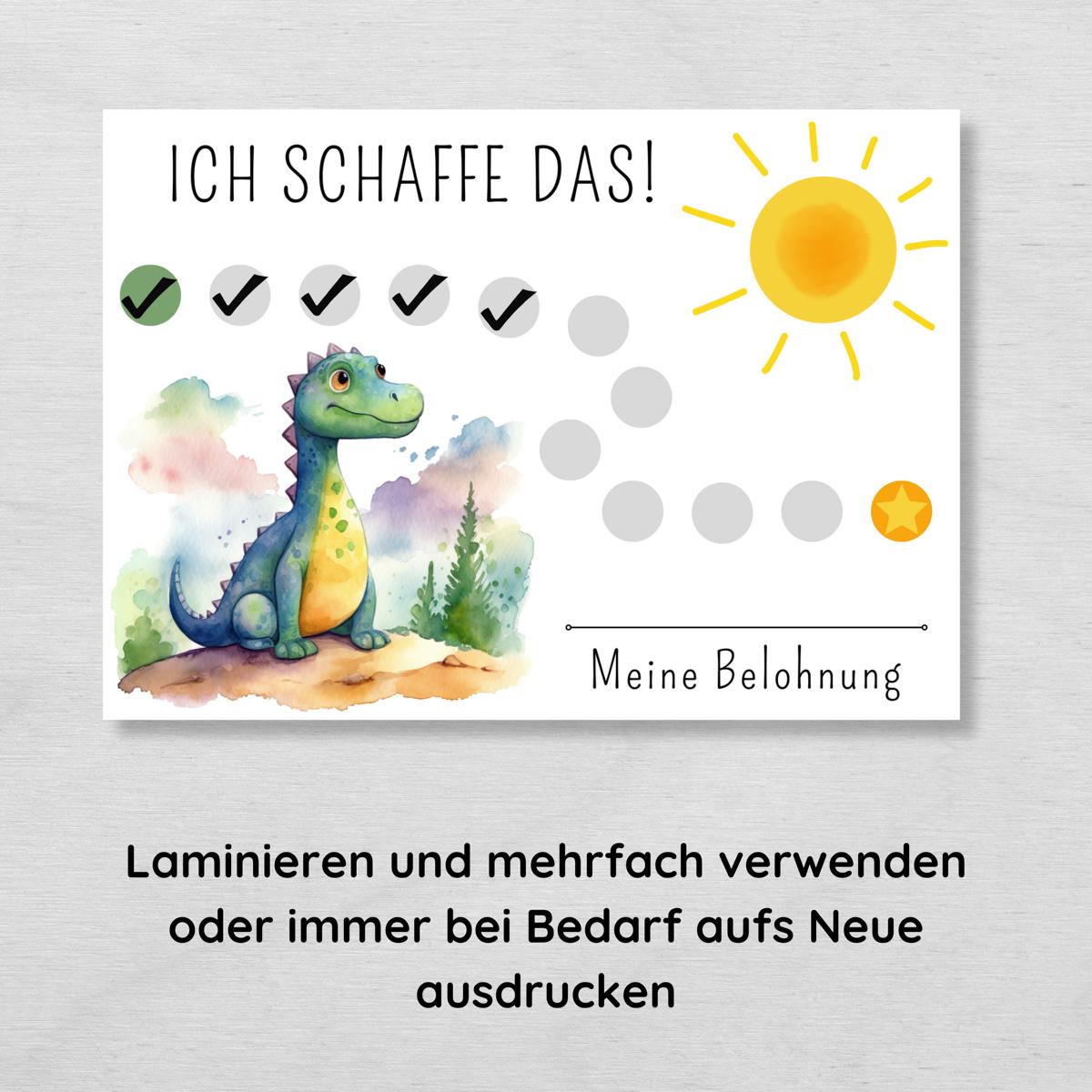 Dinosaurier Belohnungsplan für Jungs