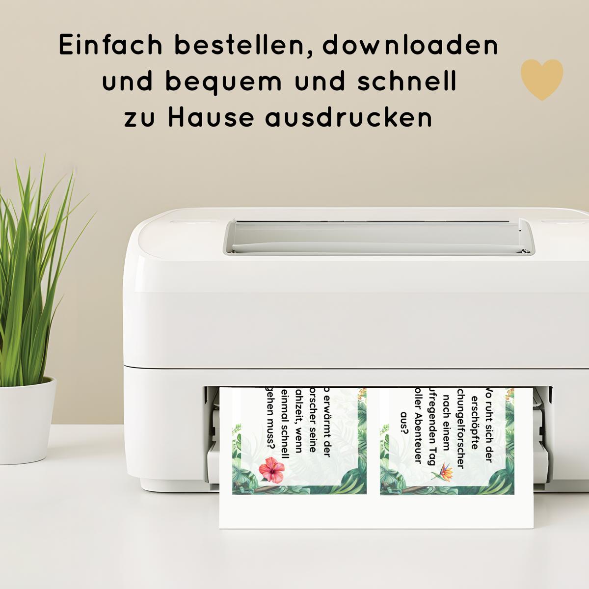 Dschungel Indoor Schnitzeljagd - 20 einfache Hinweise, Urkunde & mehr