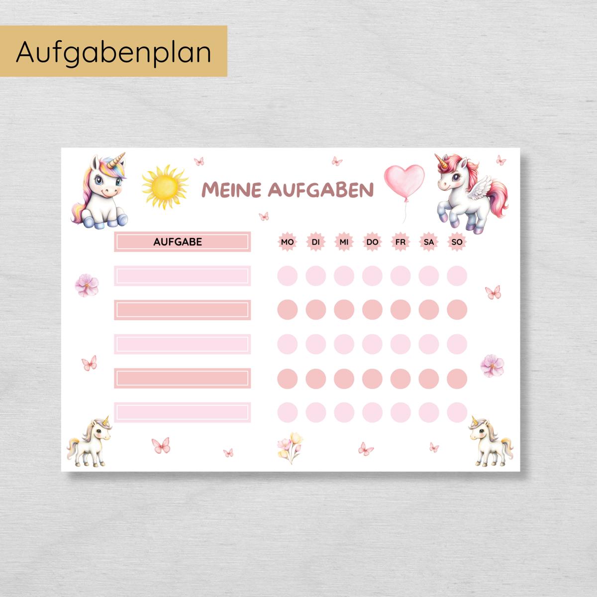 Einhorn Routine Set mit 160 Routinekarten & Planern