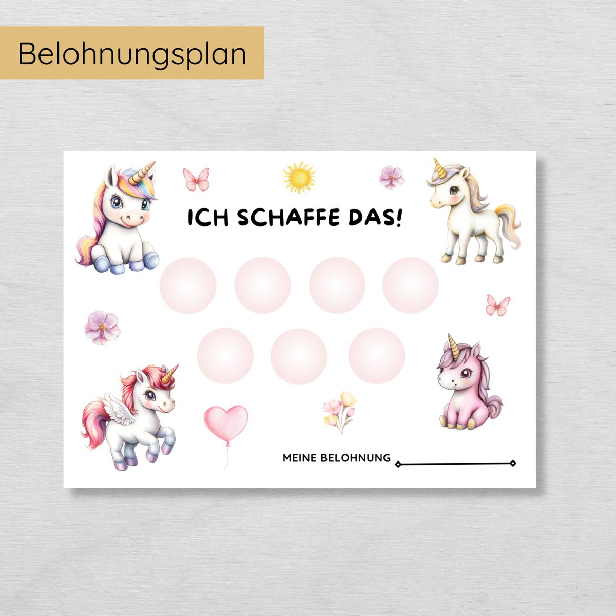 Einhorn Routine Set mit 160 Routinekarten & Planern