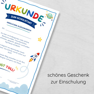 Einschulung Urkunde als PDF zum Ausdrucken