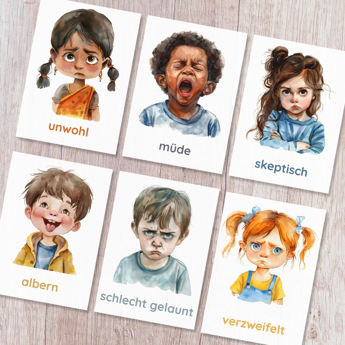 26 Gefühlskarten für Kinder