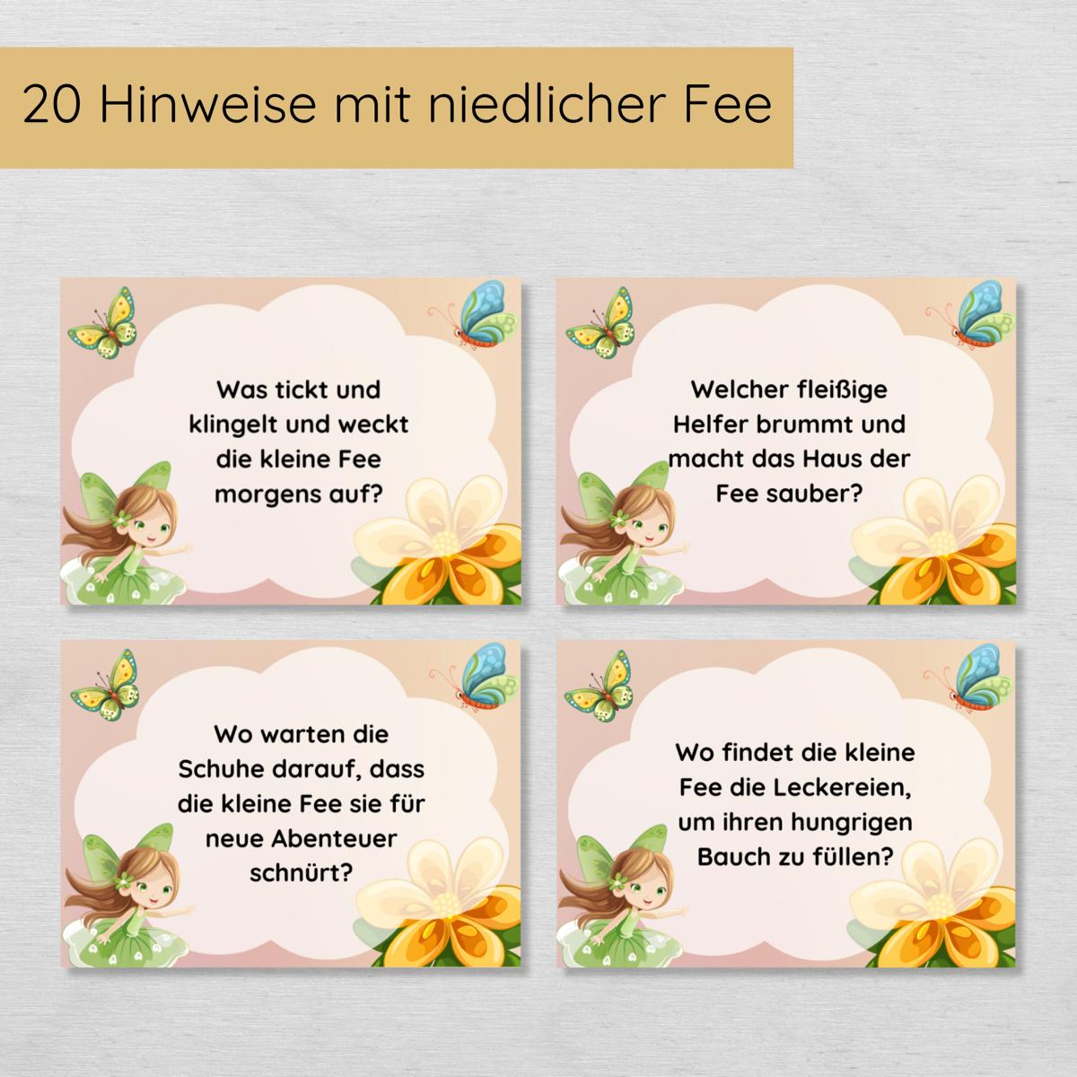 Feen Indoor Schnitzeljagd mit 20 Hinweisen und Urkunde
