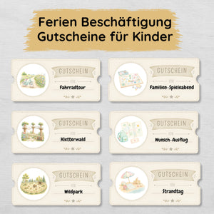 Sommer Aktivitäten für Kinder Gutscheine
