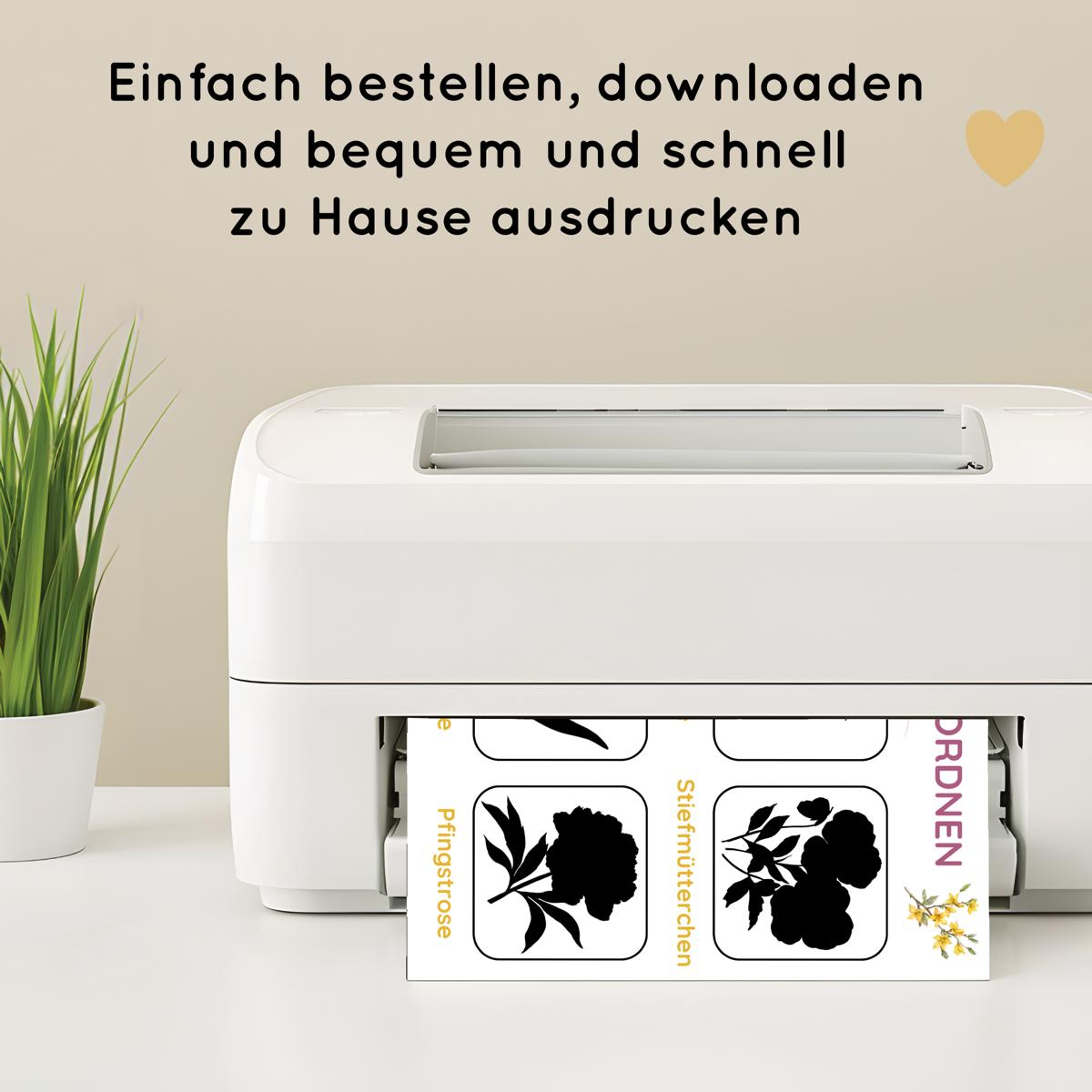 Frühlingsblumen Schatten Zuordnungsspiel für Kinder