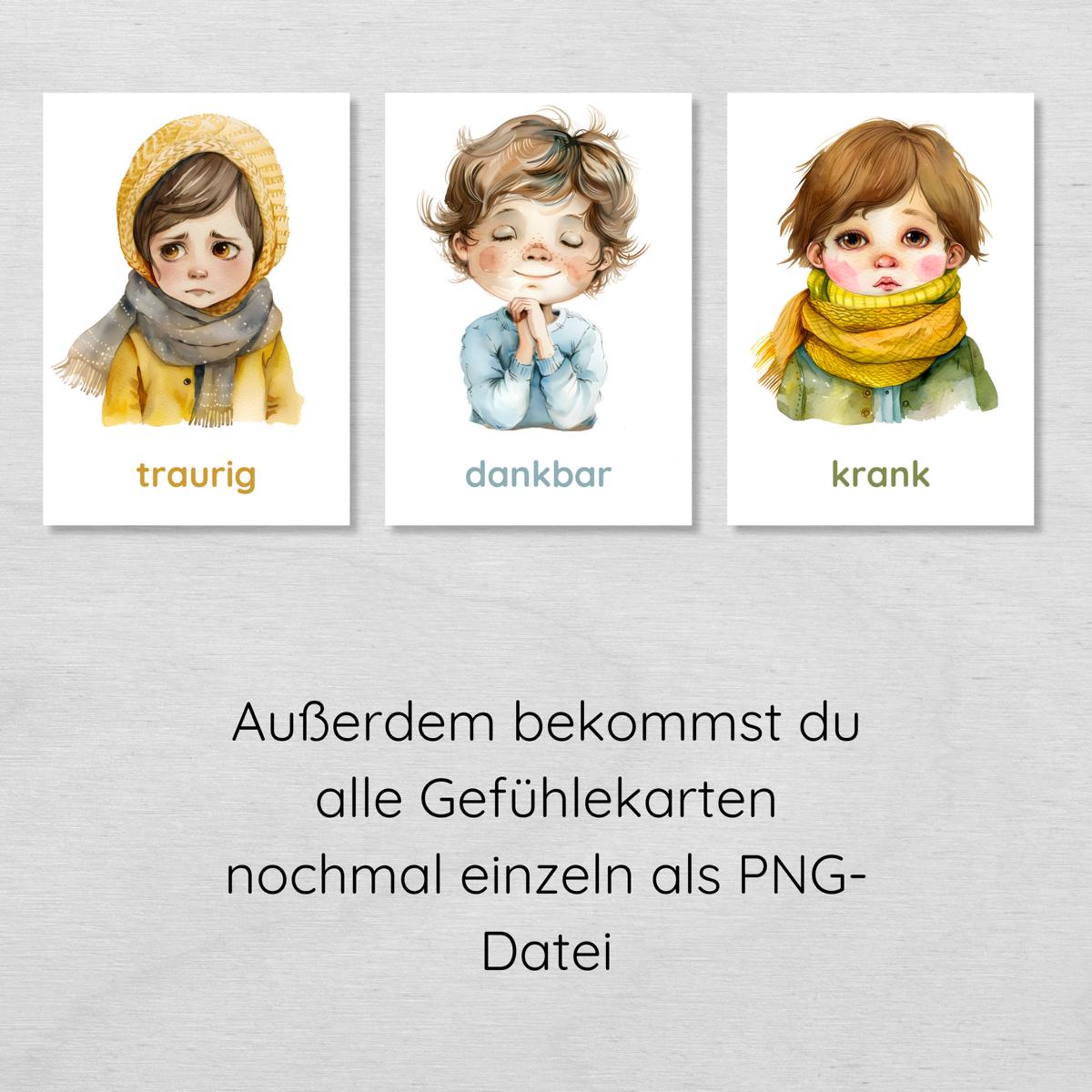 26 Gefühlskarten für Kinder