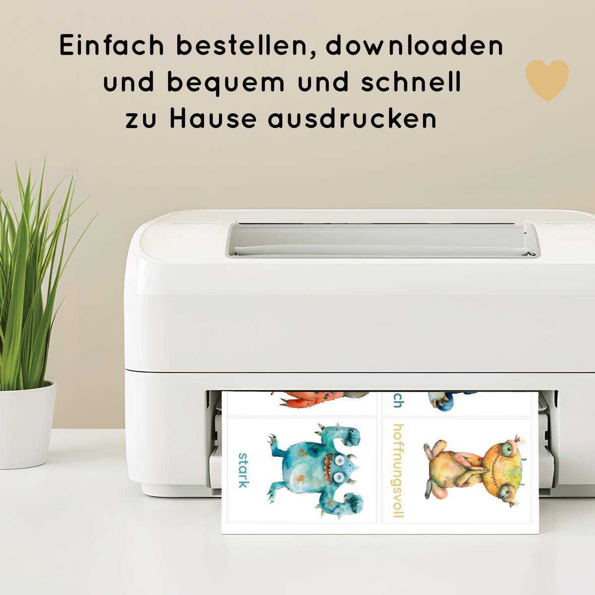 26 dreiteilige Monster Gefühlskarten für Kinder