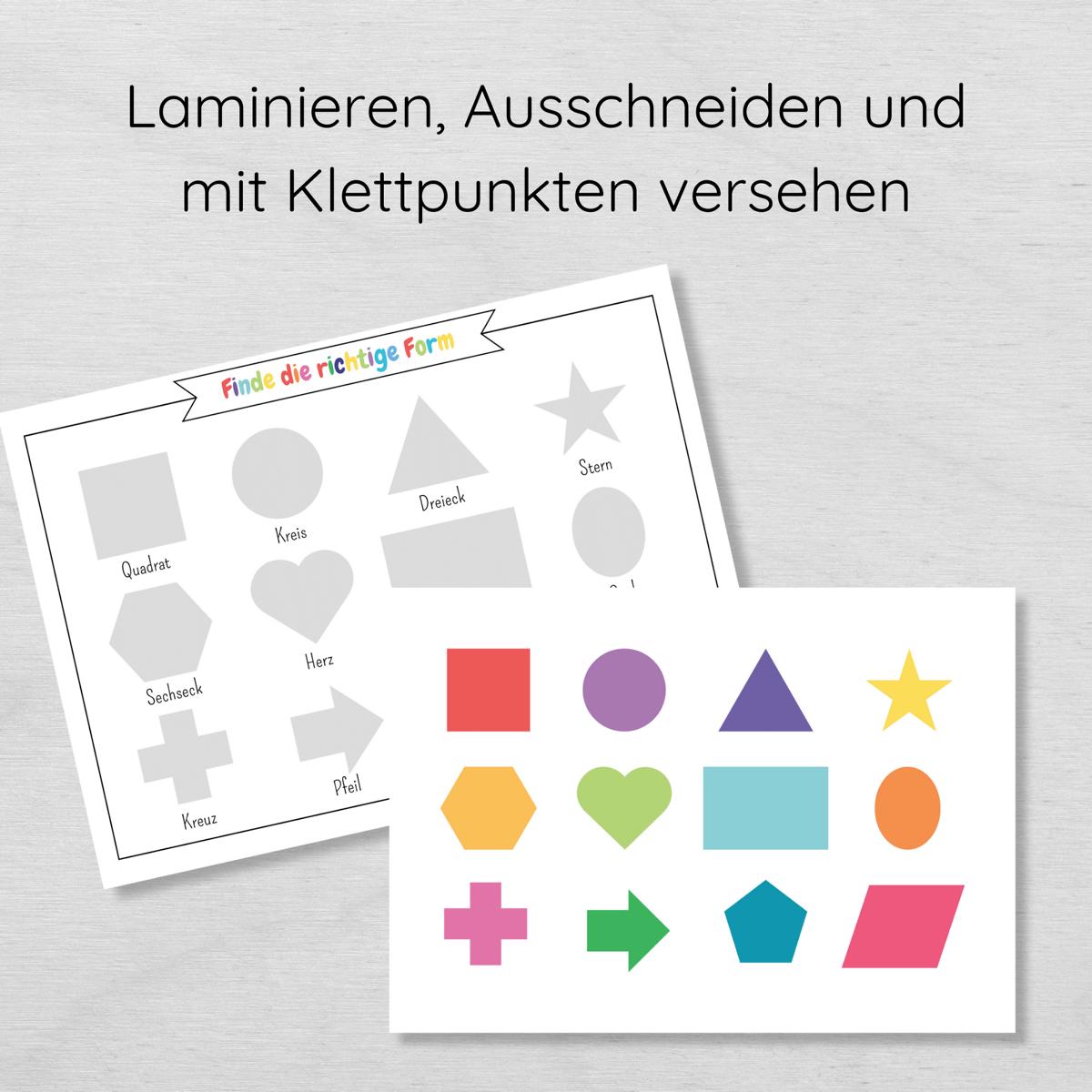 Formen zuordnen Lernspiel für Kinder