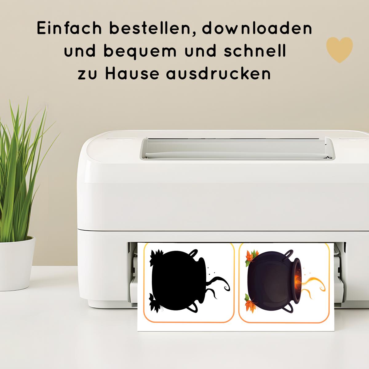 Halloween Schatten Zuordnungsspiel für Kinder