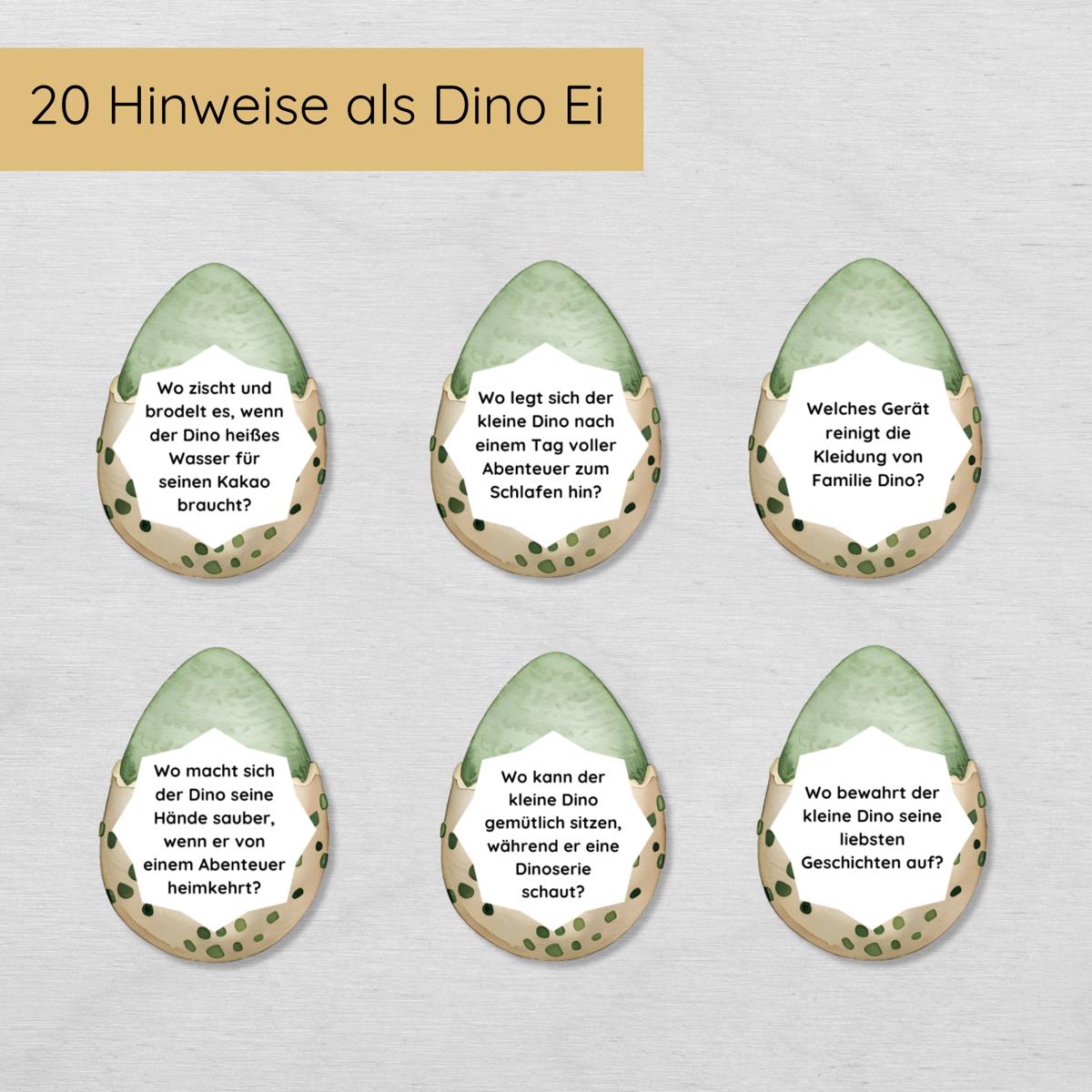 Dino Indoor Schnitzeljagd mit 20 Hinweisen & Urkunde
