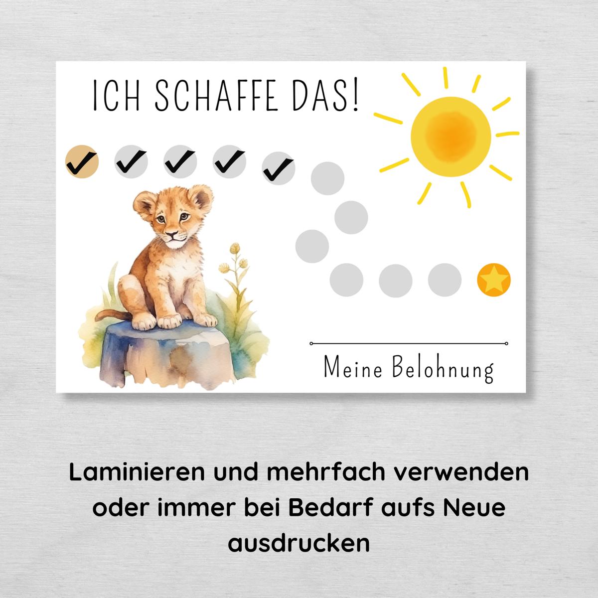 Löwen Belohnungsplan für Kinder