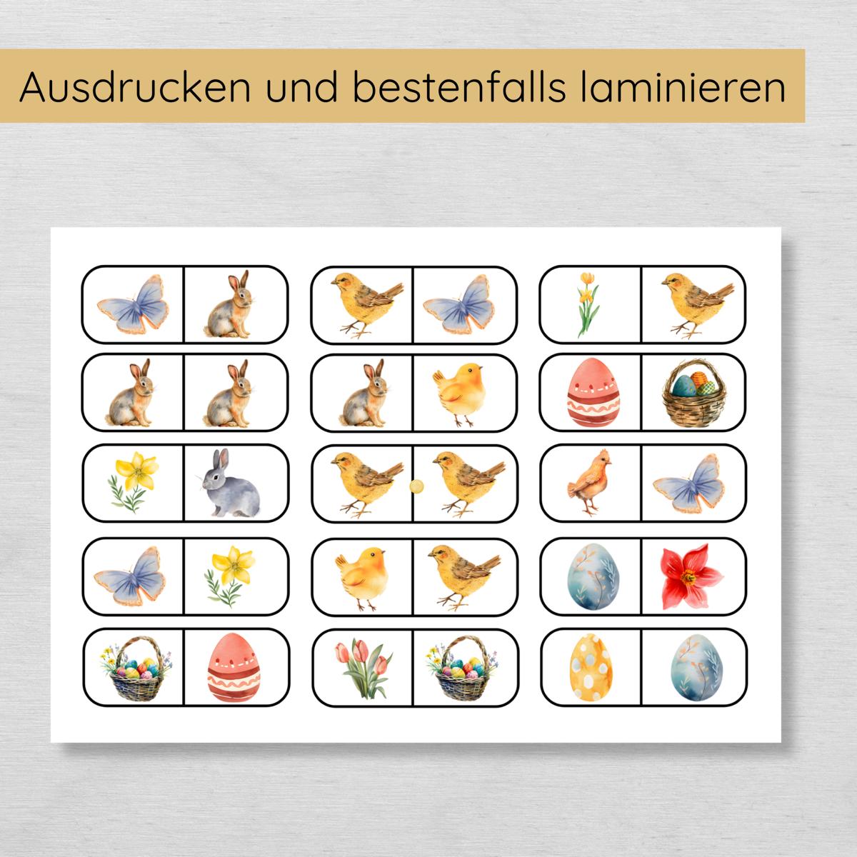 Ostern Domino Spiel für Kinder