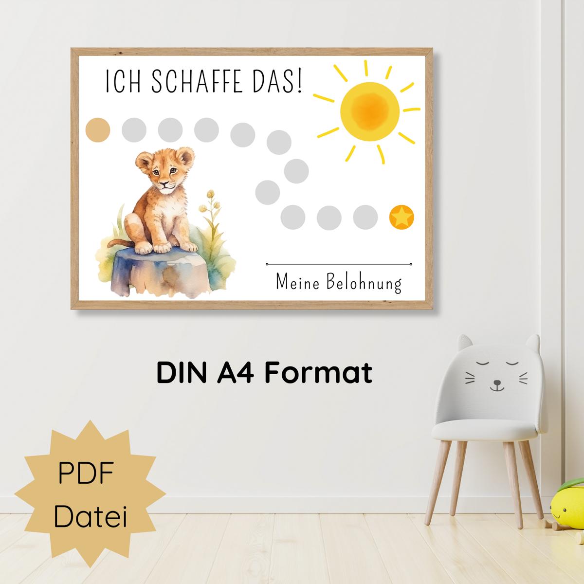 Löwen Belohnungsplan für Kinder