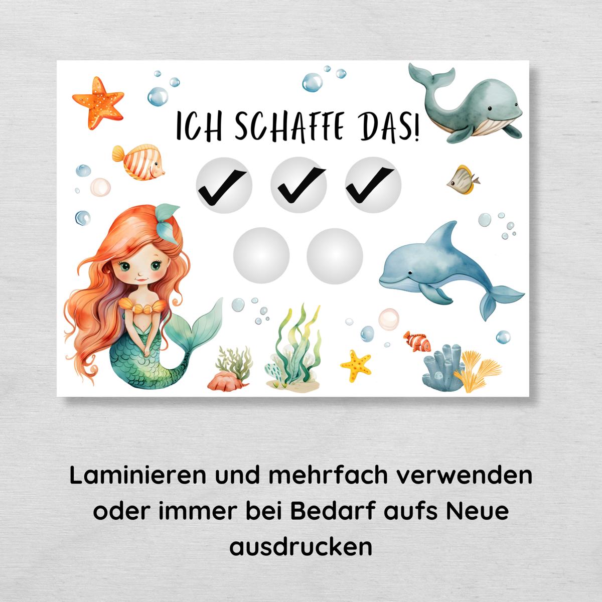 Unterwasser Belohnungsplan für kleine Kinder