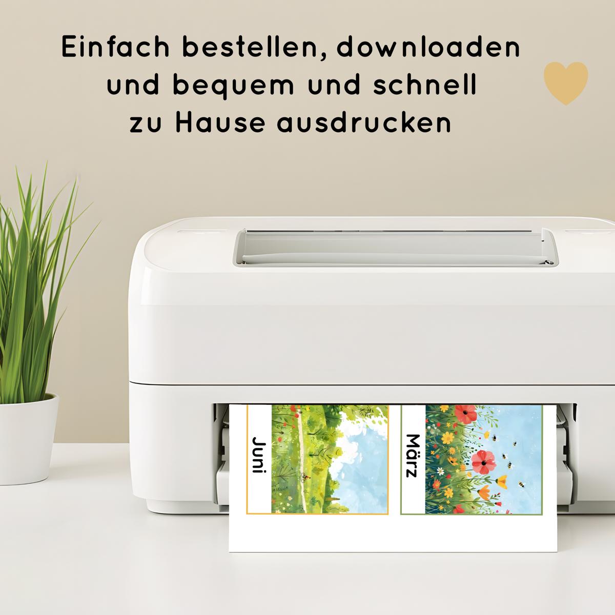 Monate des Jahres Bildkarten-Set für Kinder