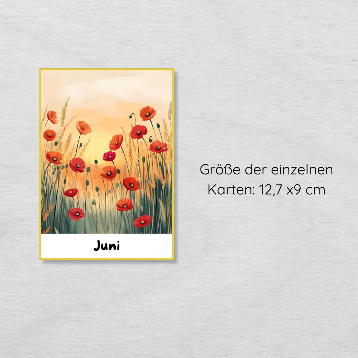 Monate des Jahres Lernkarten für Kinder