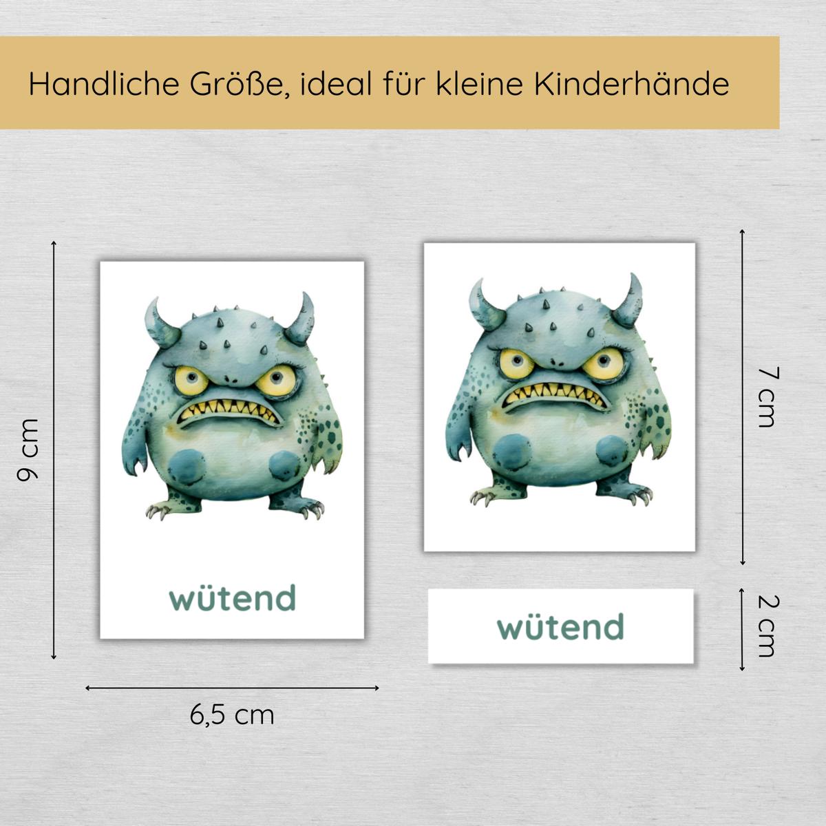 26 dreiteilige Monster Gefühlskarten für Kinder
