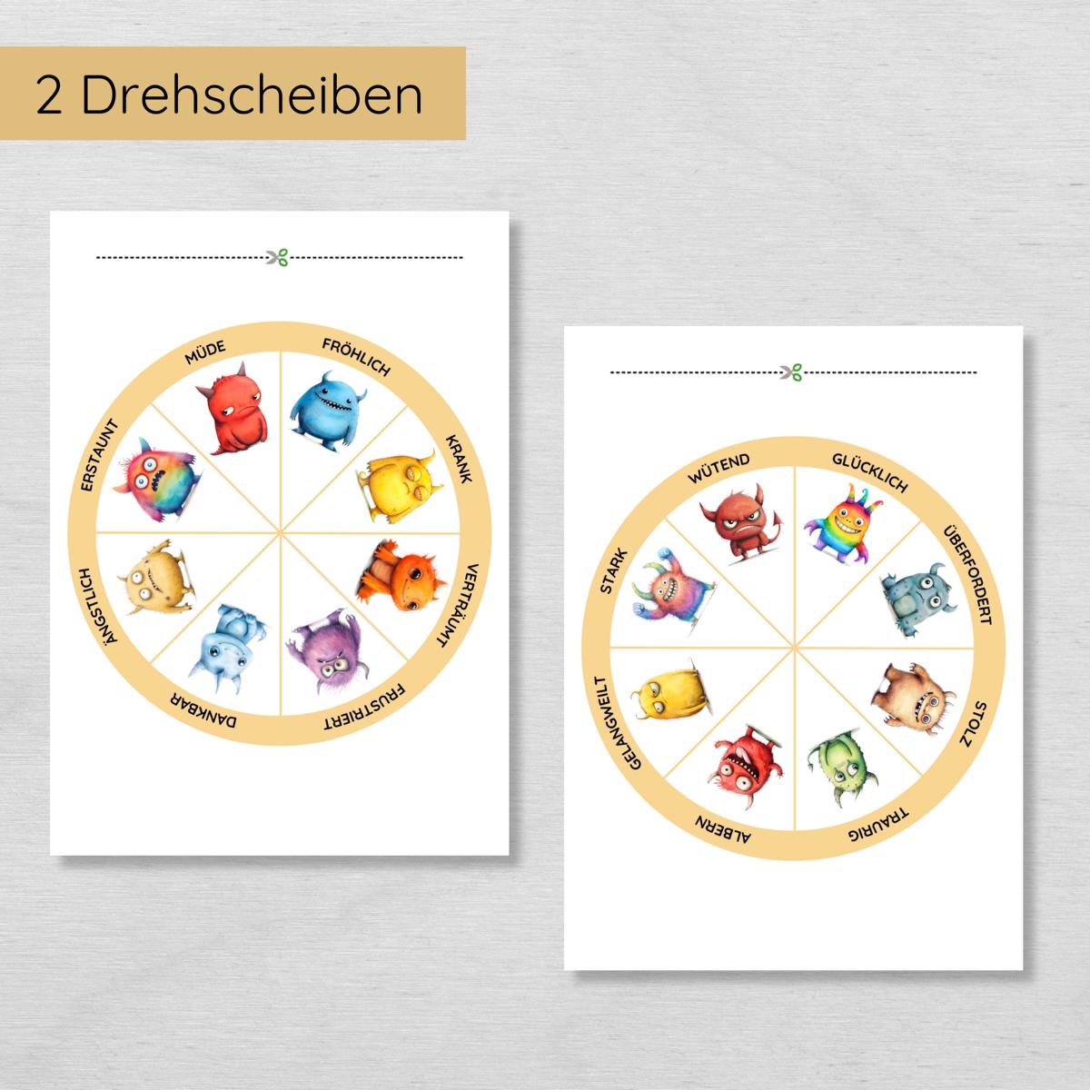 Monster Gefühlsrad für Kinder in 2 Varianten