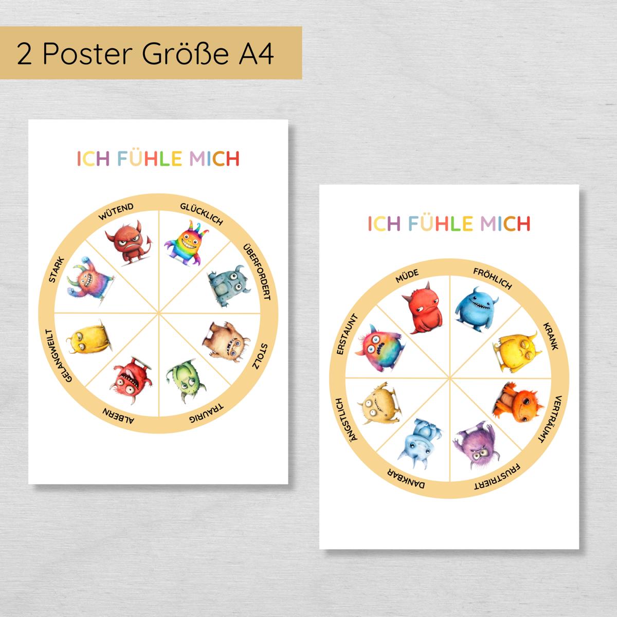 Monster Gefühlsrad für Kinder in 2 Varianten