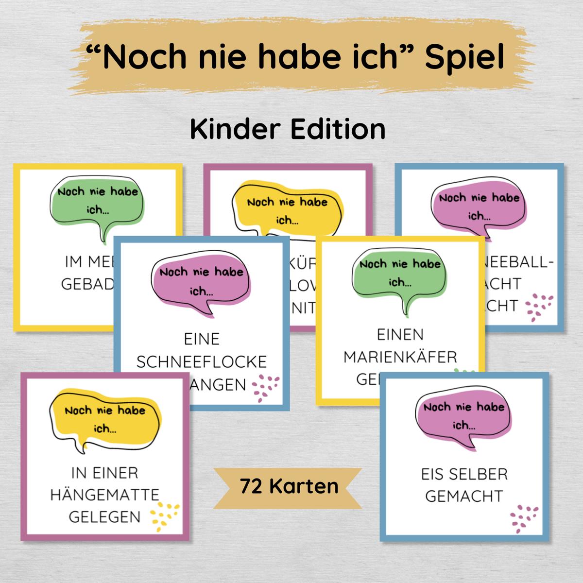 Noch nie habe ich Spiel Kinder Edition