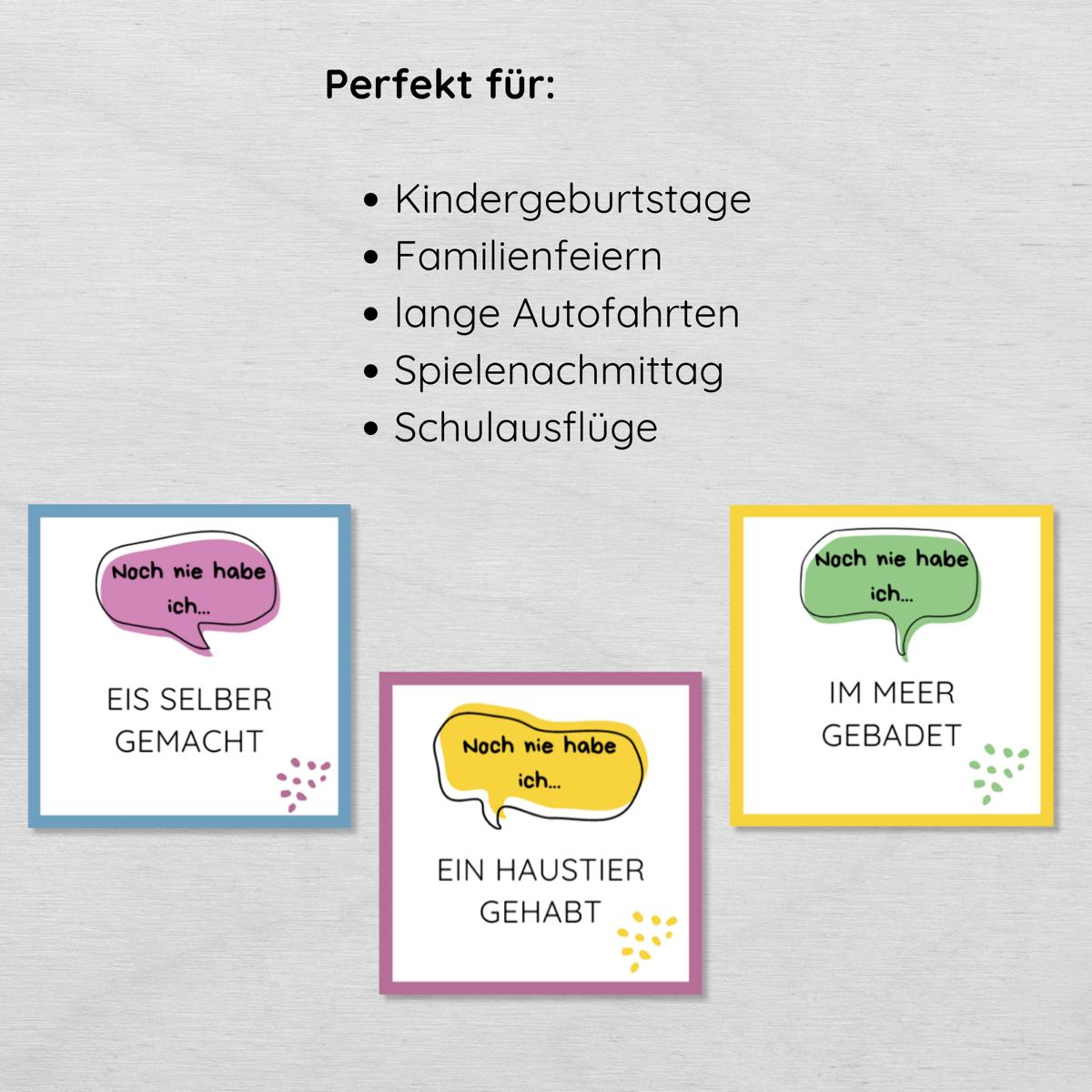Noch nie habe ich Spiel Kinder Edition