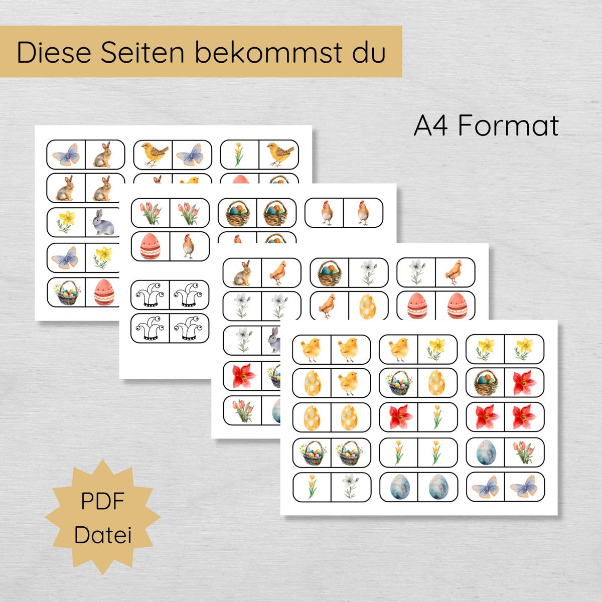 Ostern Domino Spiel für Kinder