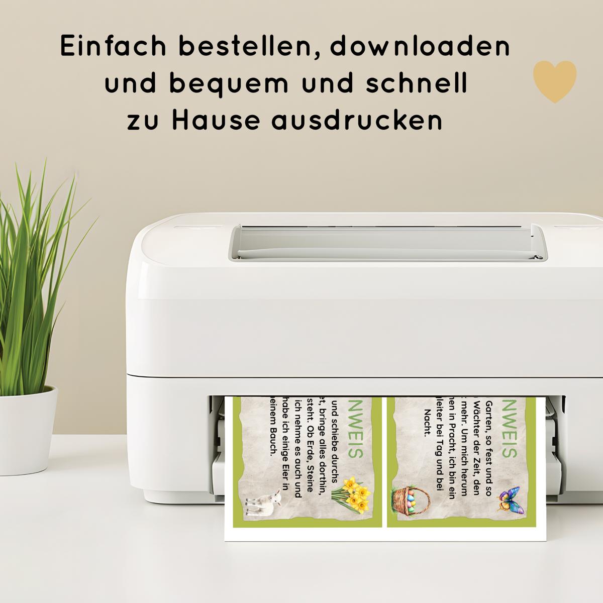 Ostern Outdoor Schnitzeljagd mit 30 Hinweisen, Urkunde, 2 Spielen & 2 Ausmalbildern