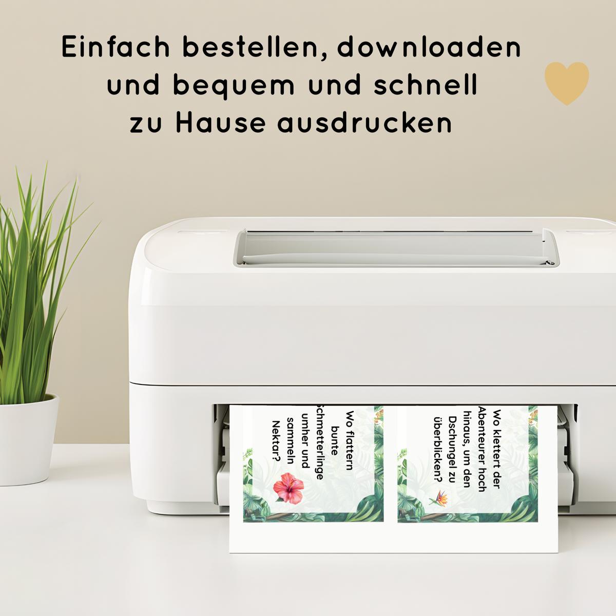 Dschungel Outdoor Schnitzeljagd - 20 einfache Hinweise, Urkunde & mehr