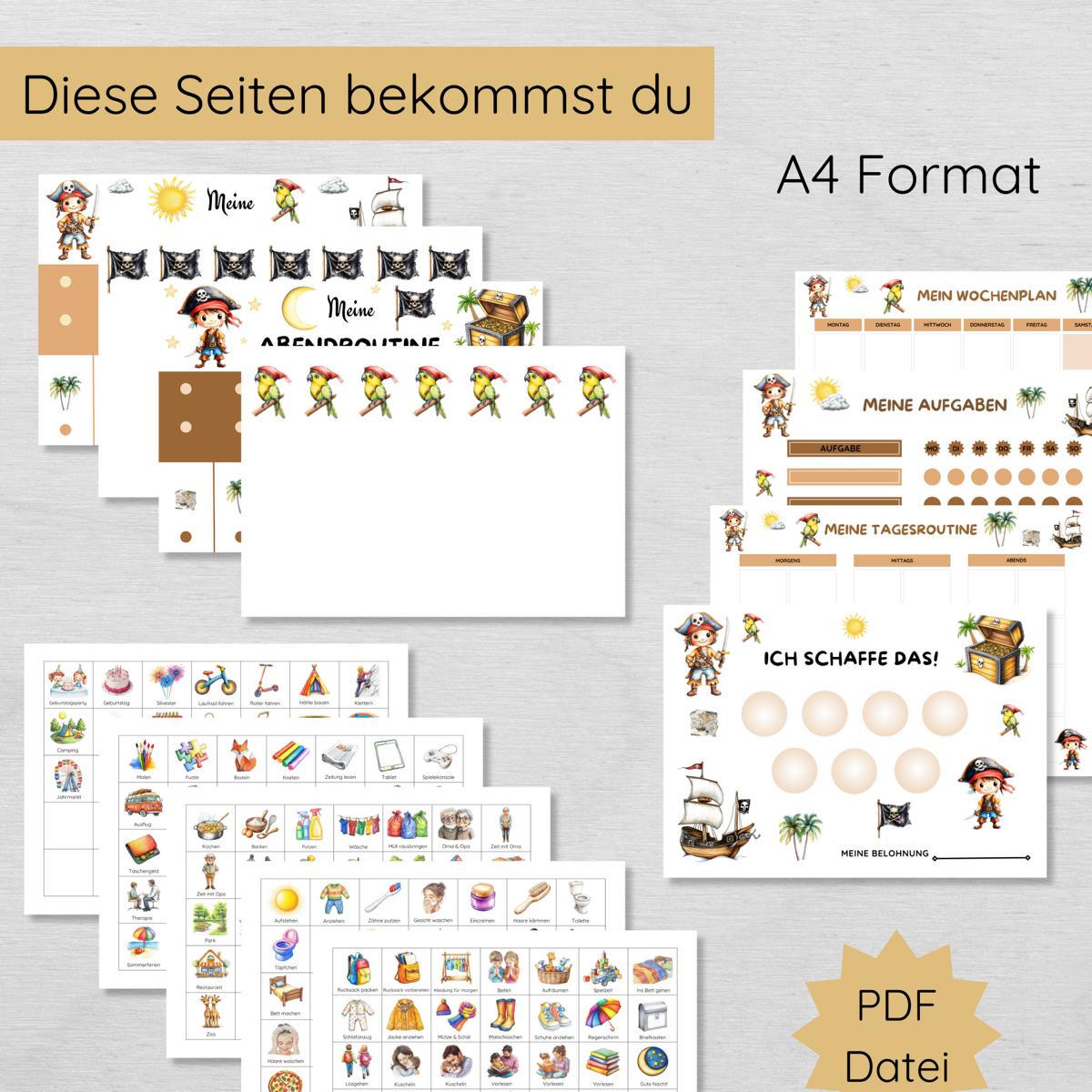 Piraten Routine Set mit 160 Routinekarten & Planern