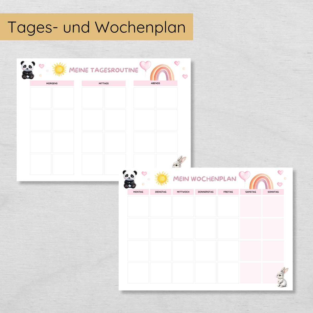 Mädchen Routine Set mit 160 Routinekarten & Planern