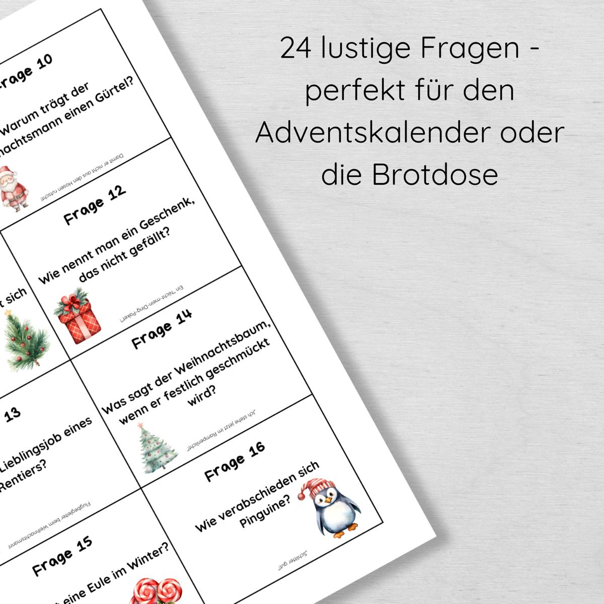 Scherzfragen Adventskalender für Kinder