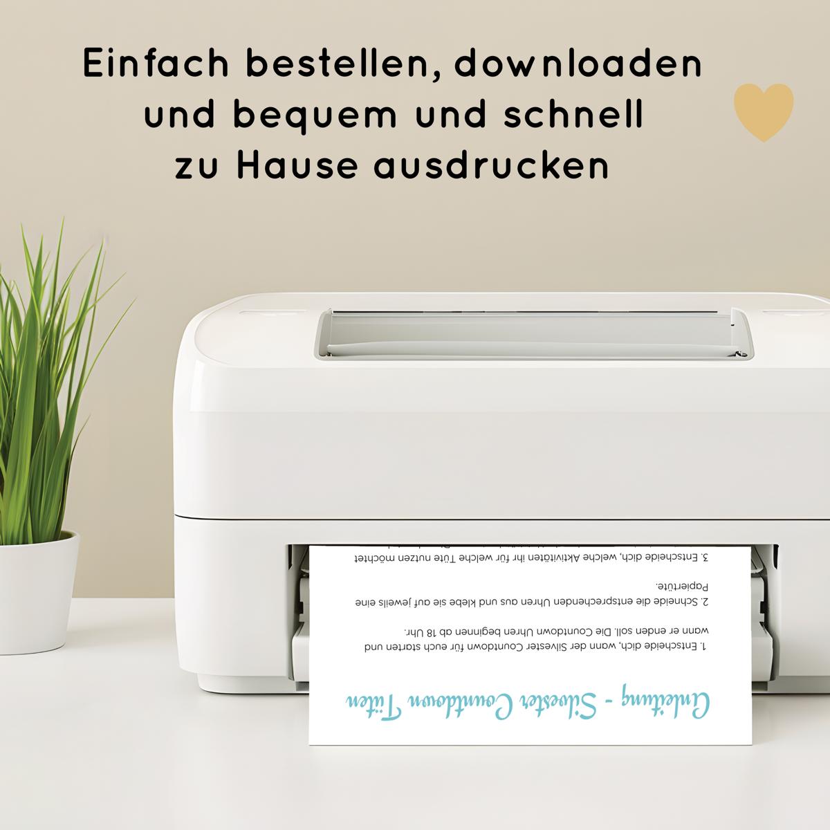 Silvester Countdown Tüten Set für Kinder mit 11 Beschäftigungsideen, Countdown-Uhren & mehr