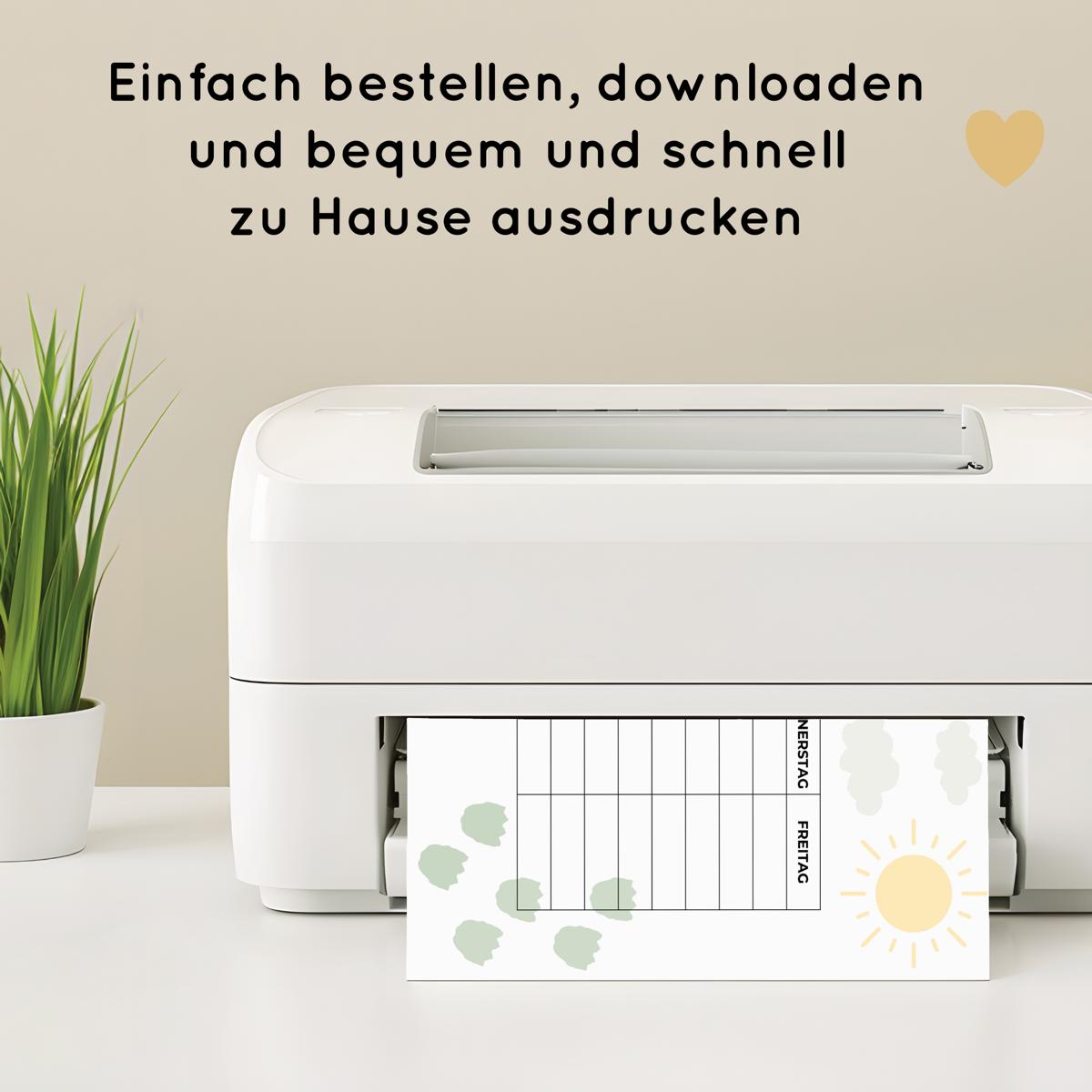 Dino Stundenplan für Kinder, grün