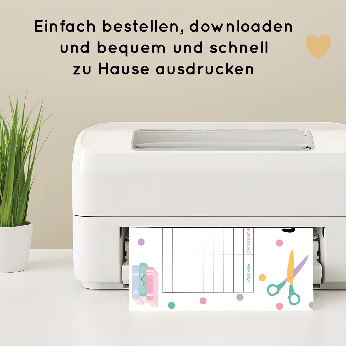 Stundenplan für Kinder, gepunktet