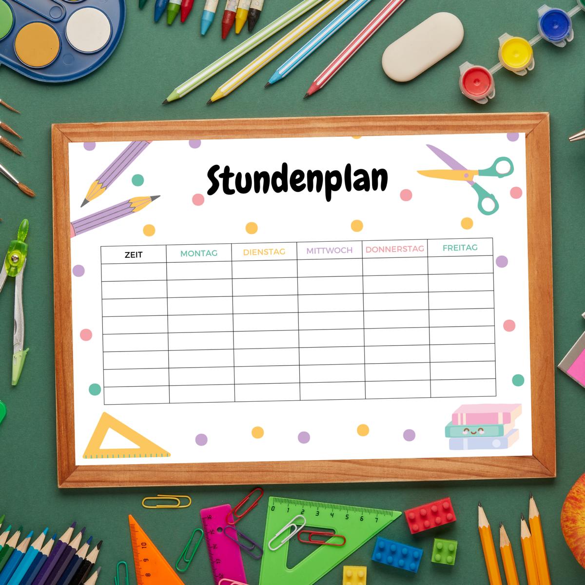 Stundenplan für Kinder, gepunktet