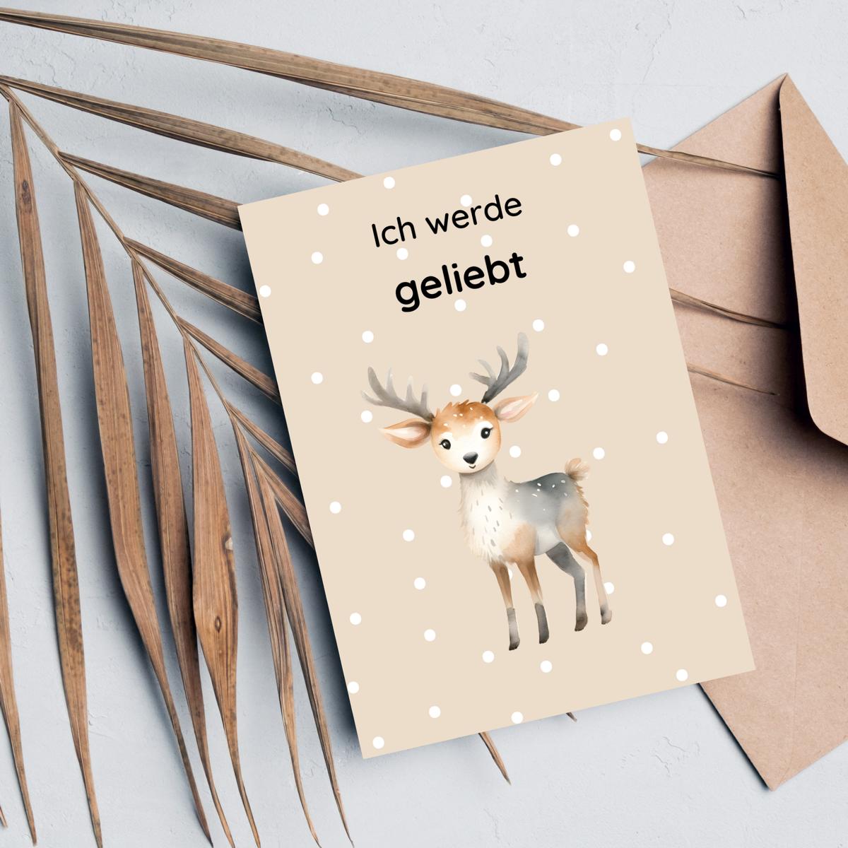 20 bunte Affirmationskarten für Kinder mit niedlichen Tieren